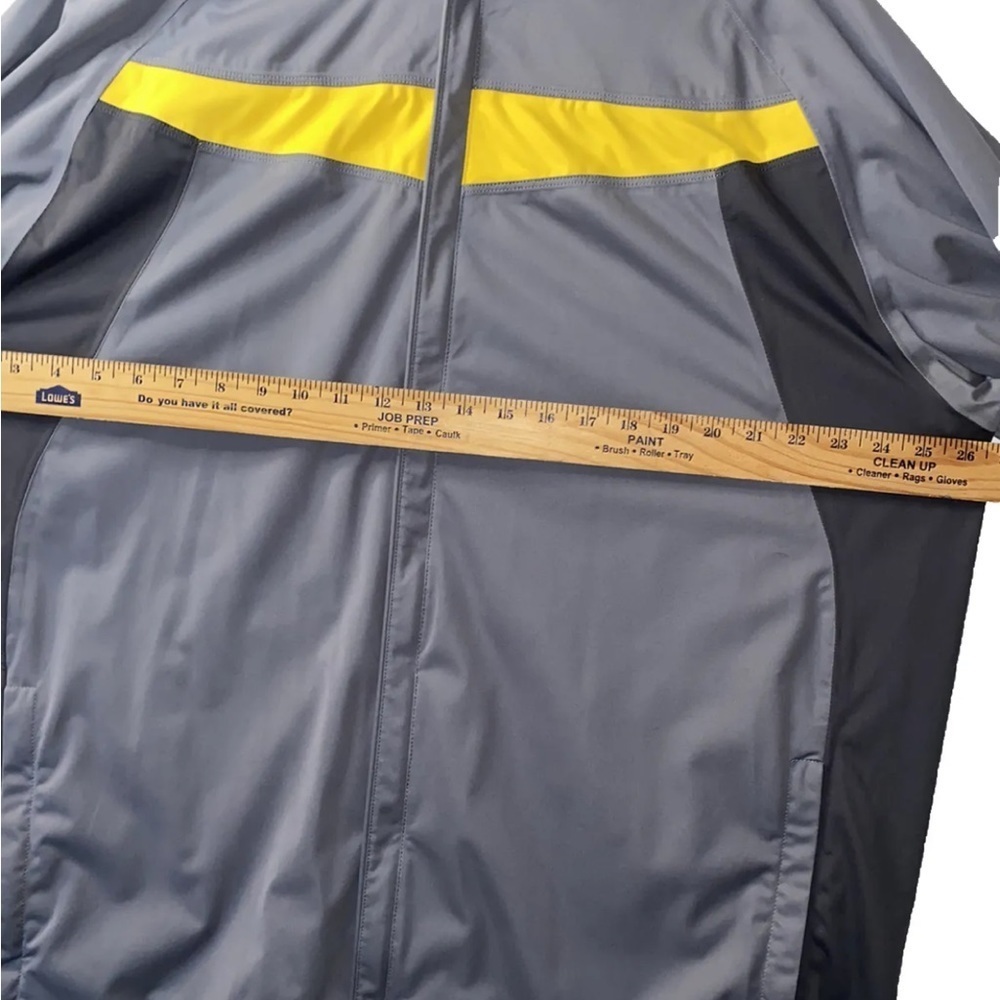NIKE GOLF Size X-Large Zip Up Mens Storm Fit Windbreaker Jacket Gray W/Yellow - Picture 10 of 11